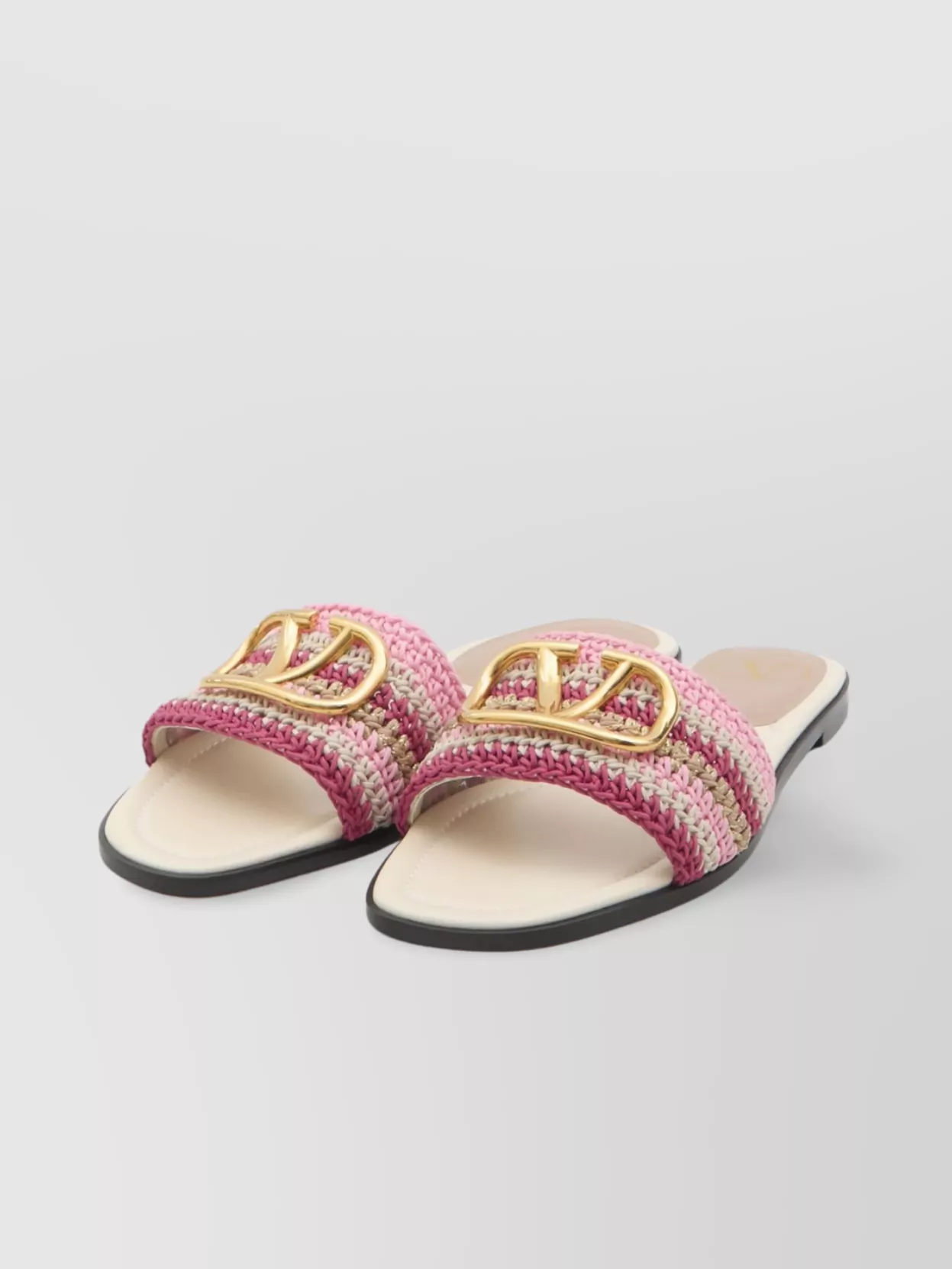 Valentino Garavani Vlogo Signature Leather Slide Sandals