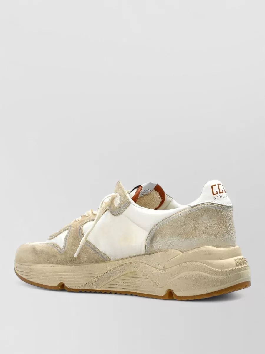 Golden Goose Sneakers Round Toe Suede Panels Star Motif Rubber Sole