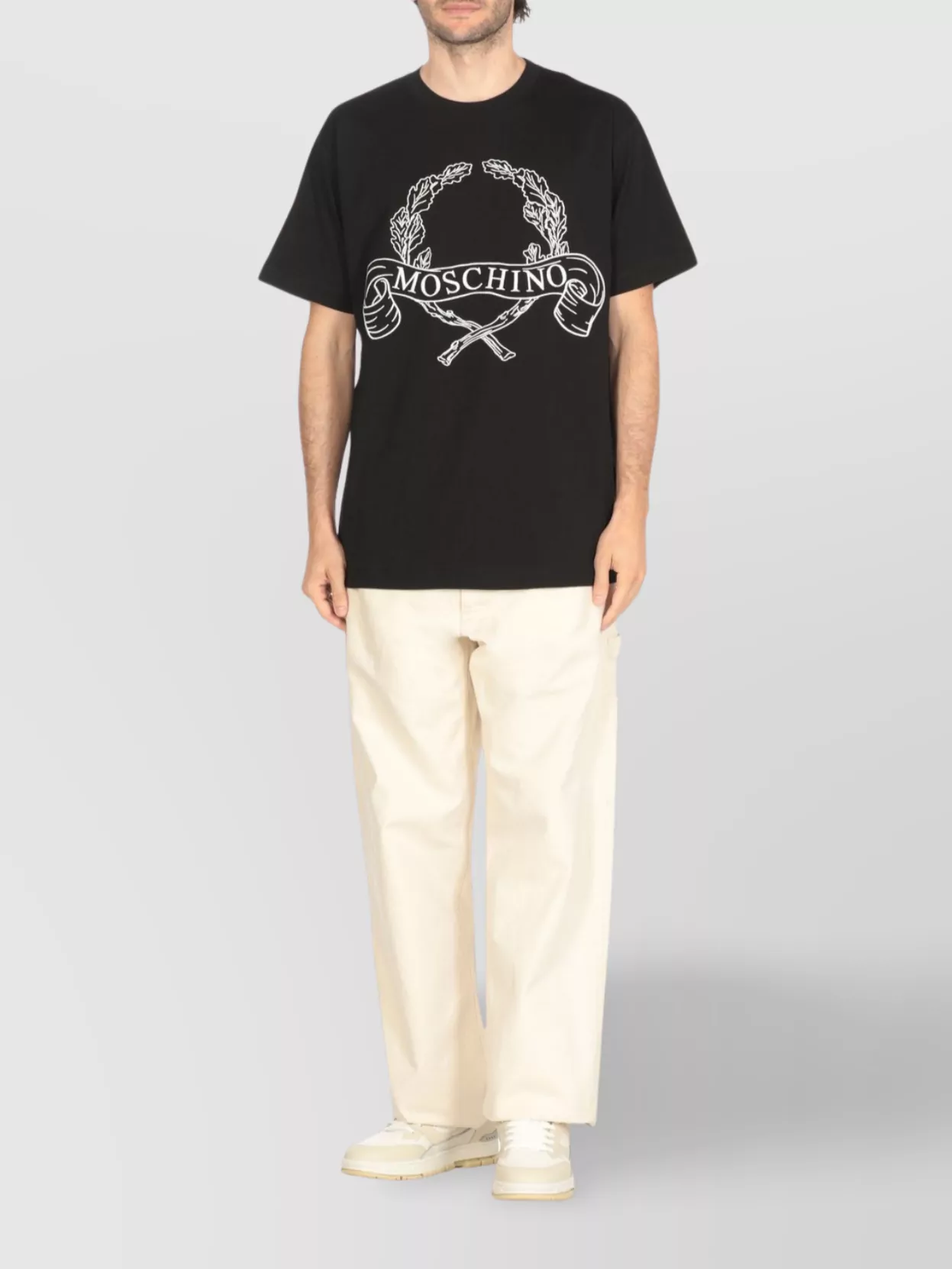 Moschino Crewneck Logoed Embroidery T-Shirt