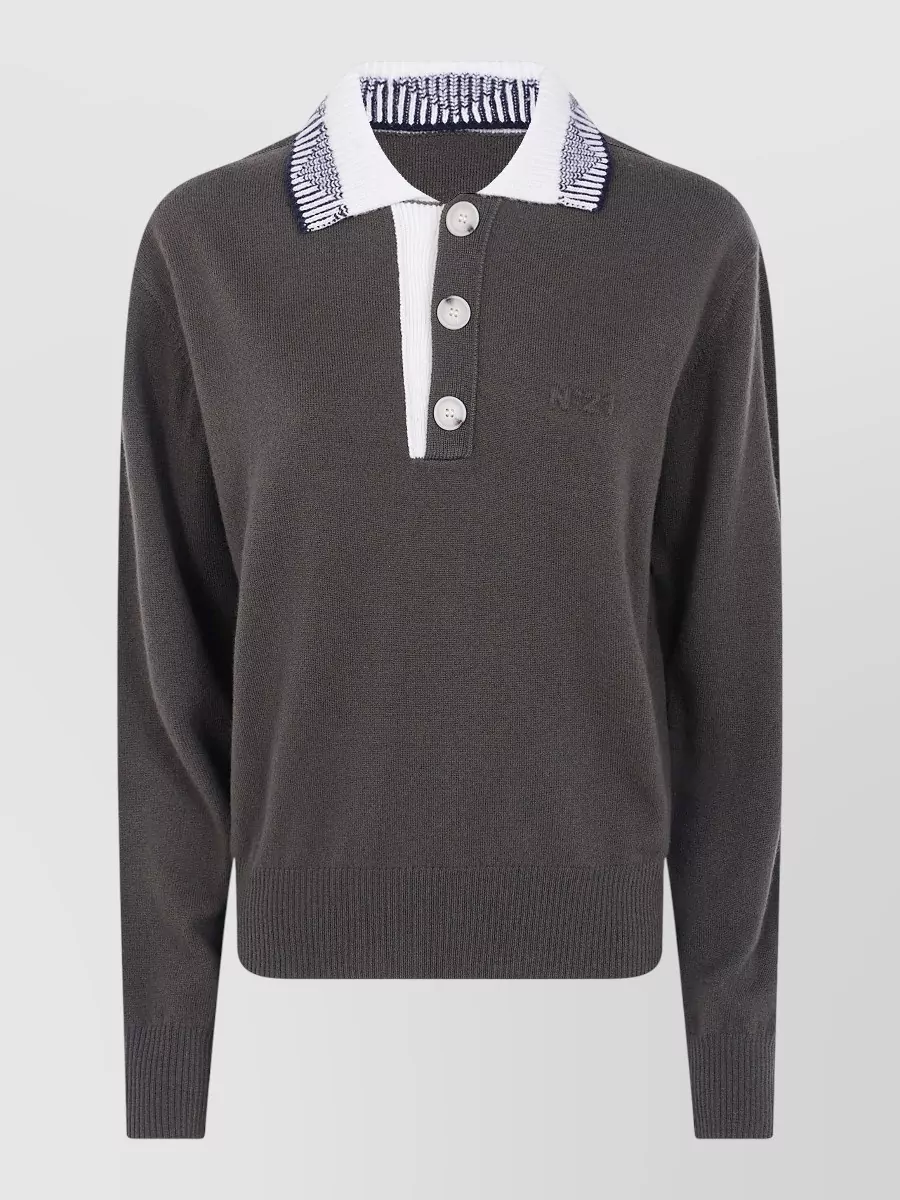 N 21 wool polo jumper