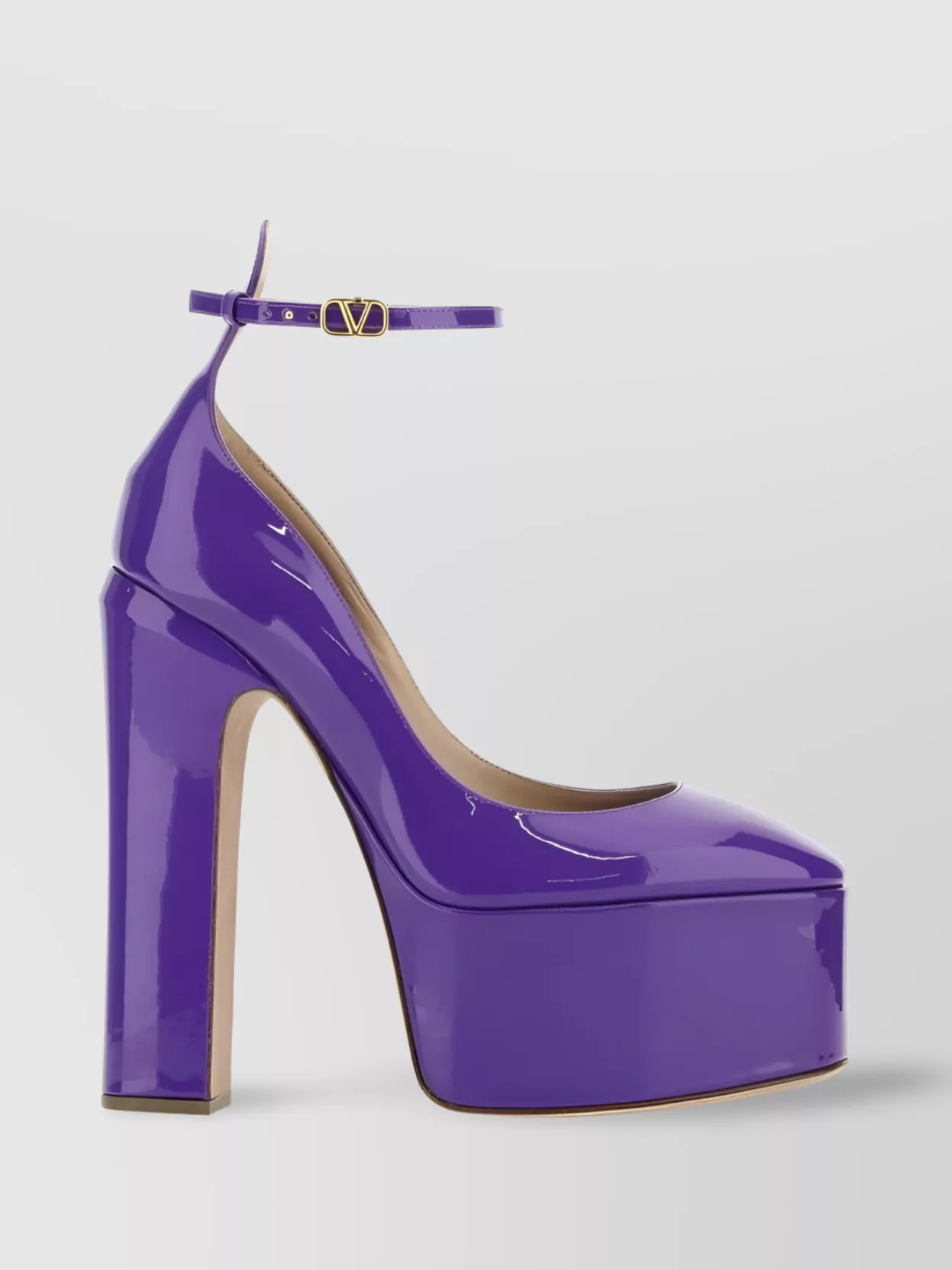 Shop Valentino Sole Platform Round Toe Pumps In Purple