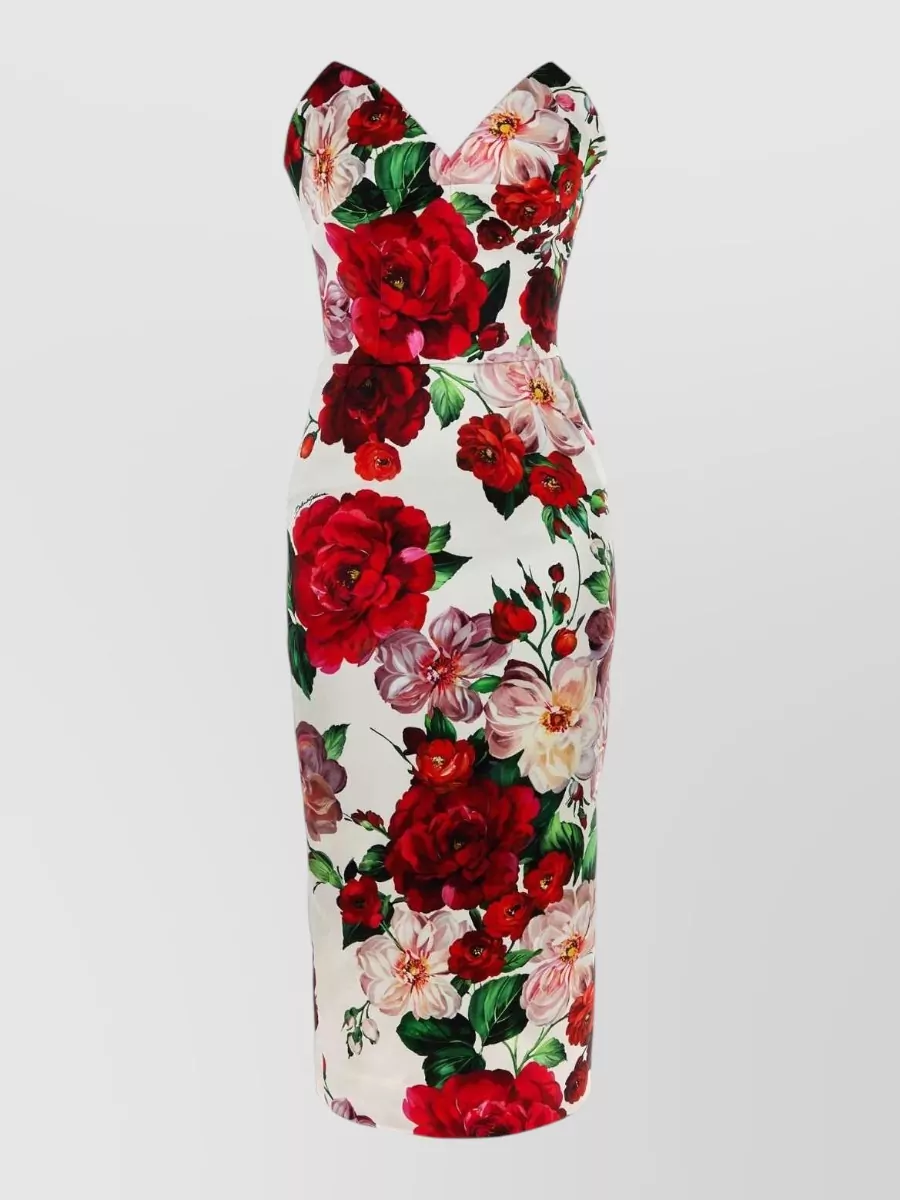 Dolce&Gabbana Printed satin midi dress