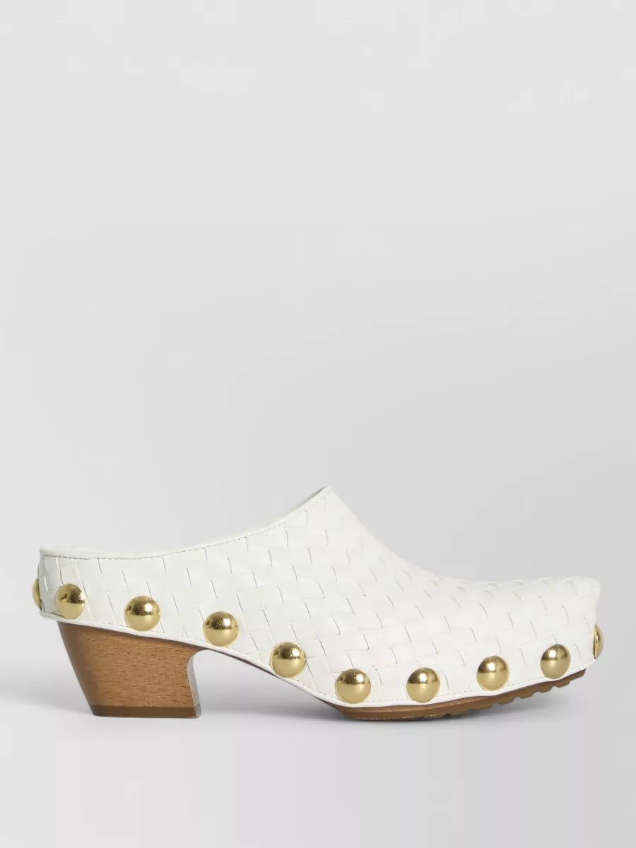 Bottega Veneta Leather Studded Platform Mules