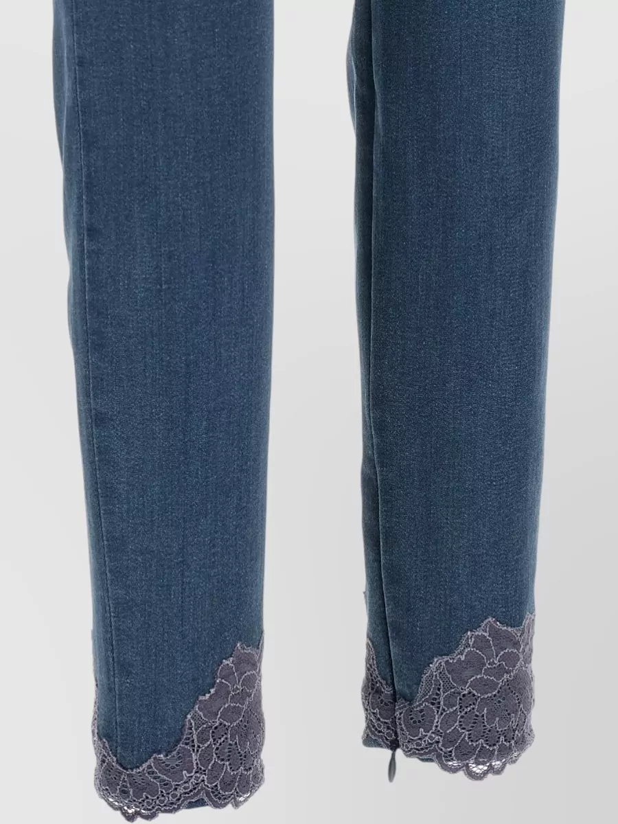 Valentino Garavani Lace Insert High-Rise Skinny Jeans