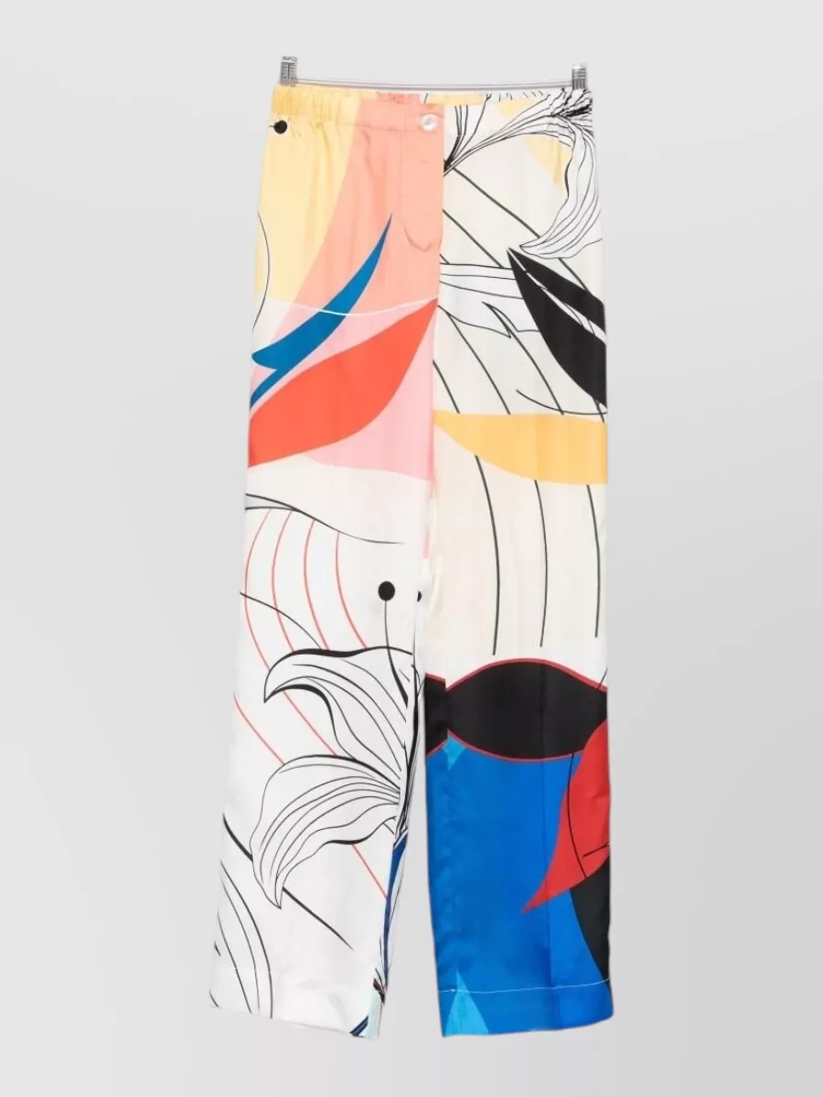 F.r.s For Restless Sleepers Floral-print silk wide-leg trousers