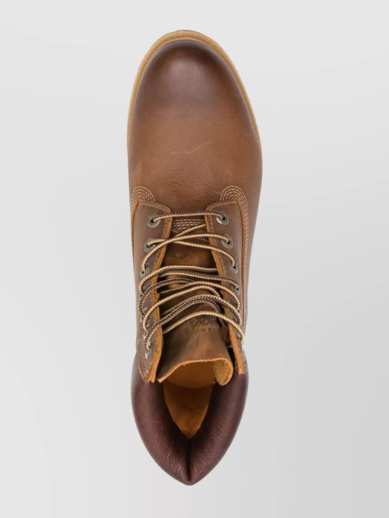 Timberland Round Toe Lace Up Boots With Rubber Sole