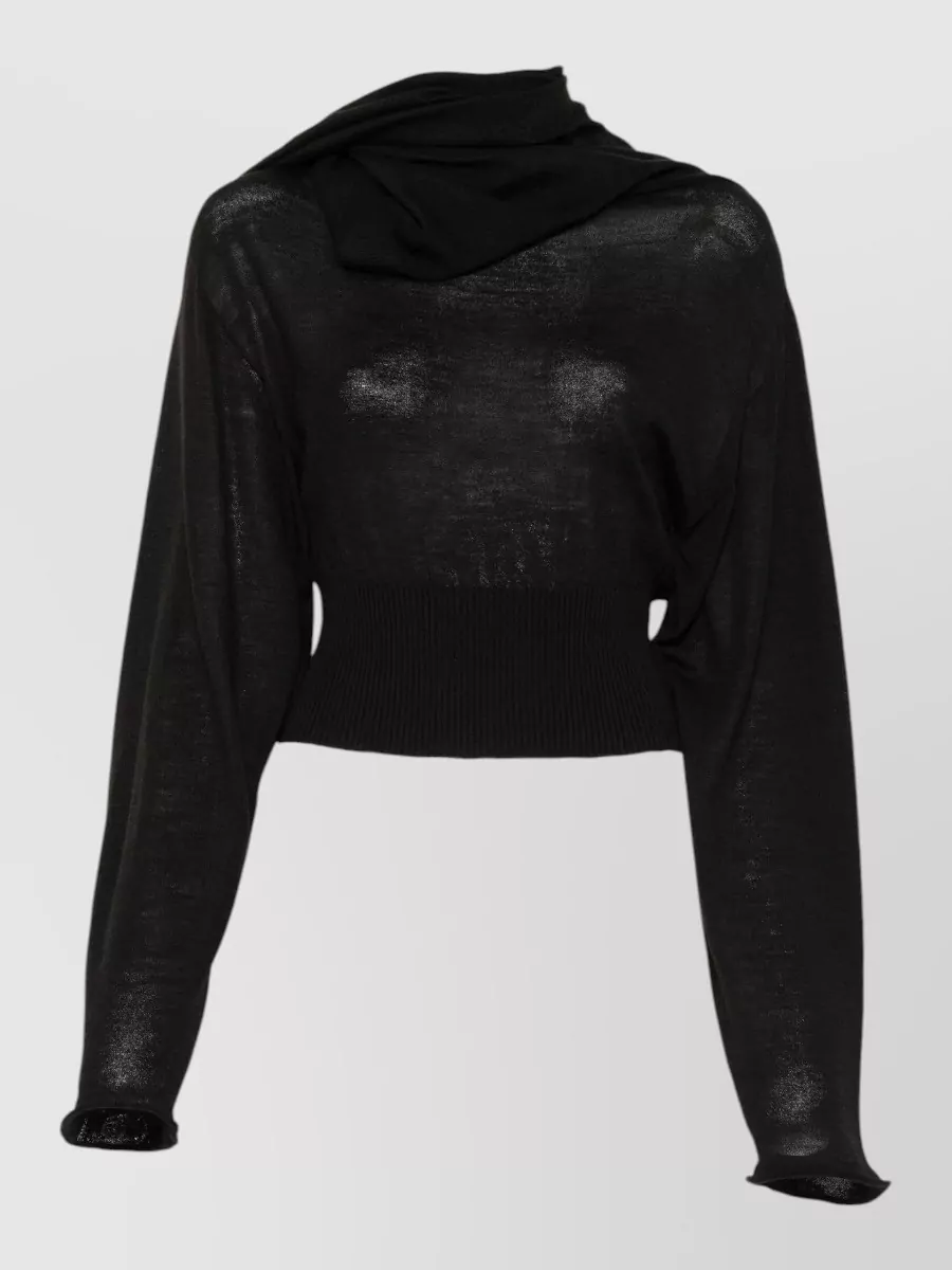 Rick Owens Ribbed virgin wool scarf top