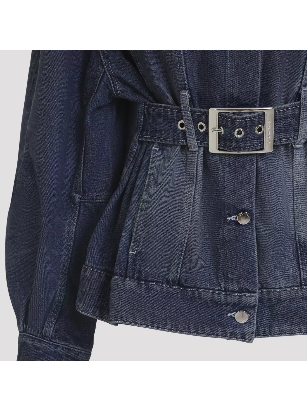 Simone Rocha Denim Jacket With Belt And Embellished Collar