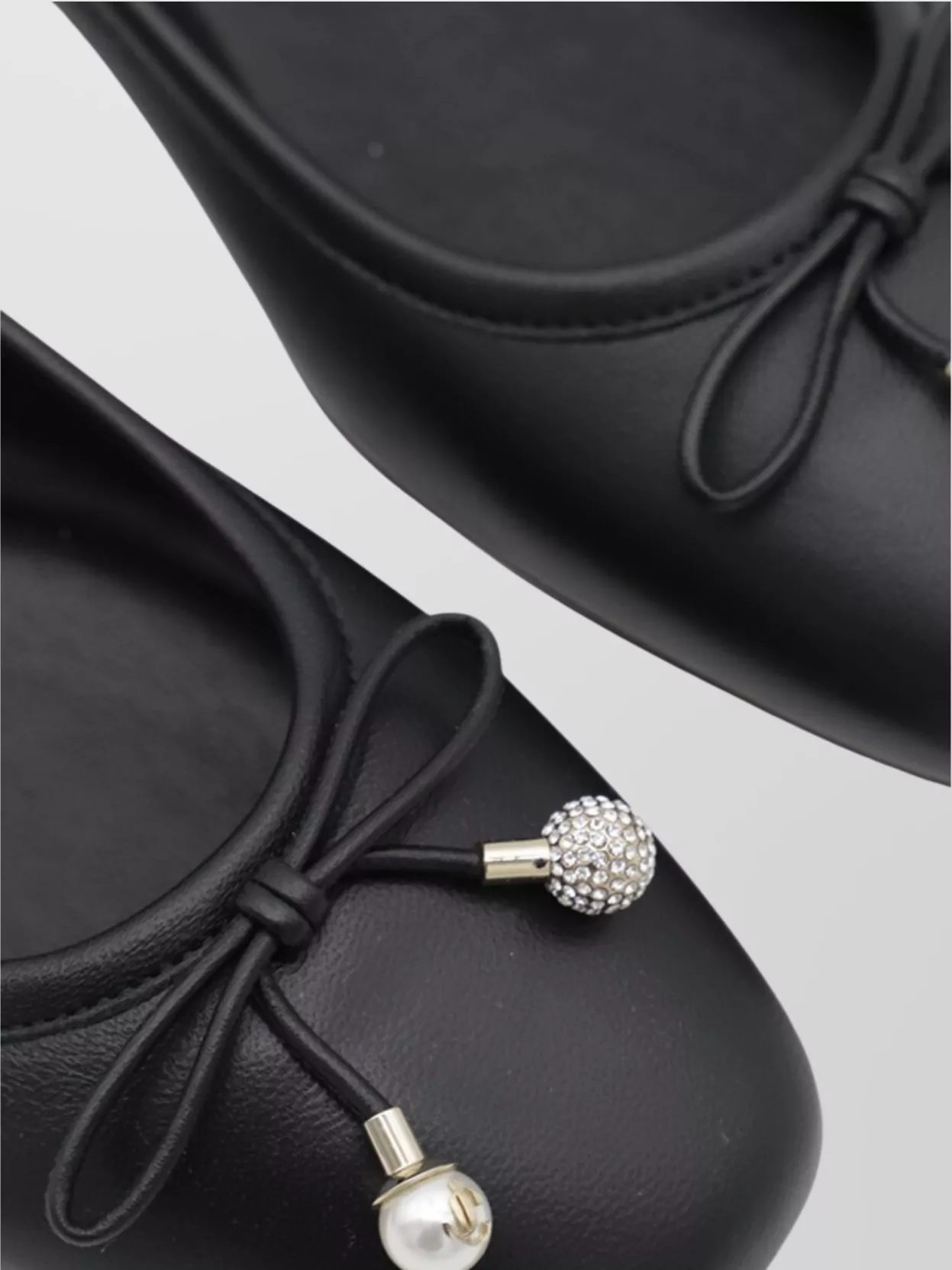 Shop Jimmy Choo Round Toe Ballerina Shoes With Bow Detail