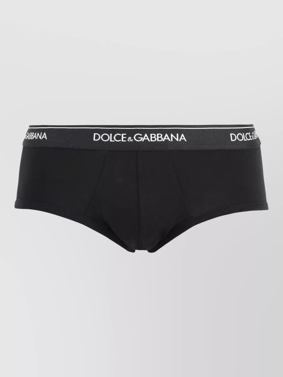 Dolce&Gabbana Two Briefs Stretch Cotton Logo Waistband