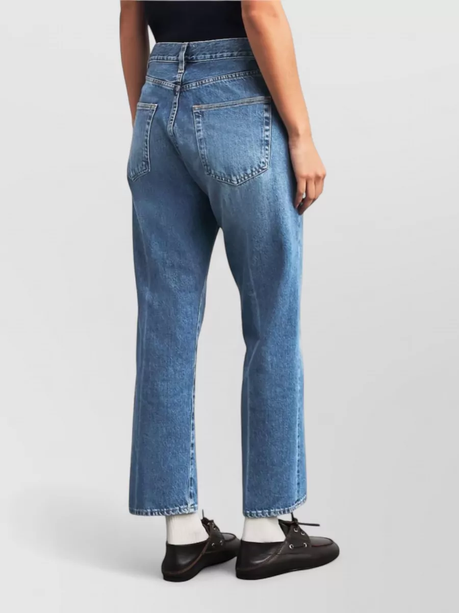 Frame High Waist Cropped Straight Leg Denim Jeans