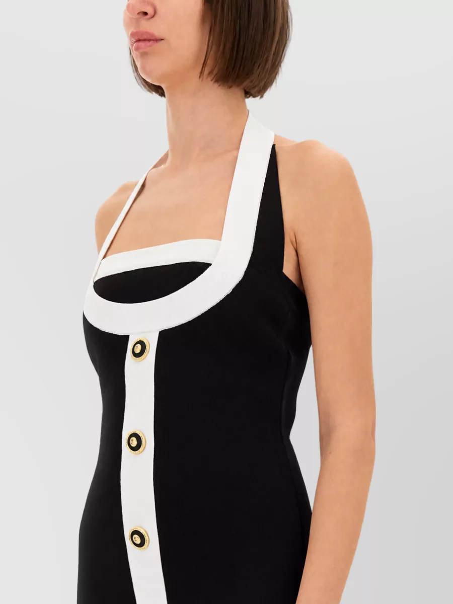 Balmain Two-Tone Knitted Mini Dress