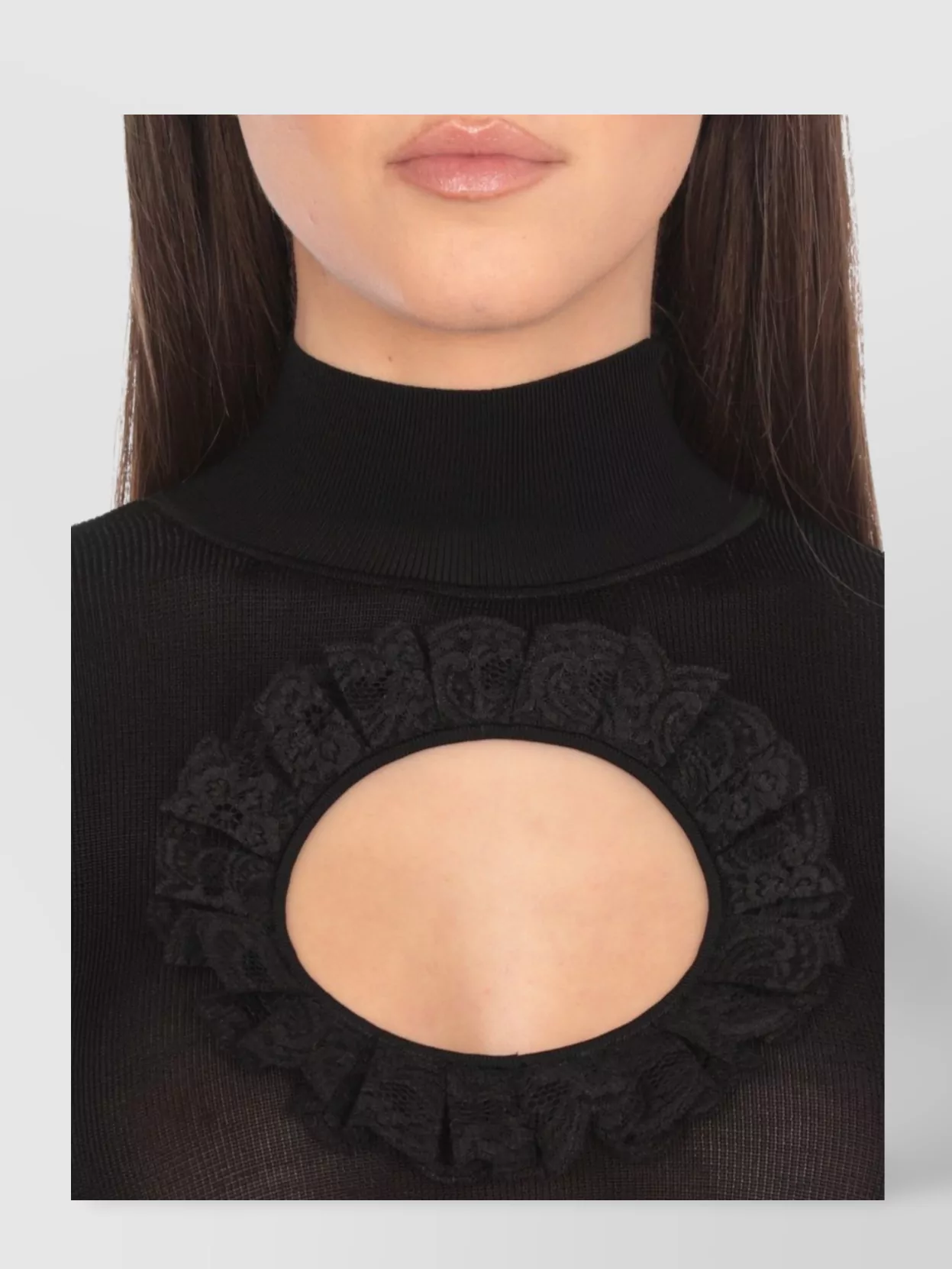 Self-Portrait Lace Detail High Neck Body