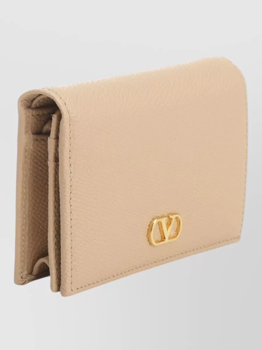 Valentino Garavani Vlogo Signature Textured Leather Folding Wallet