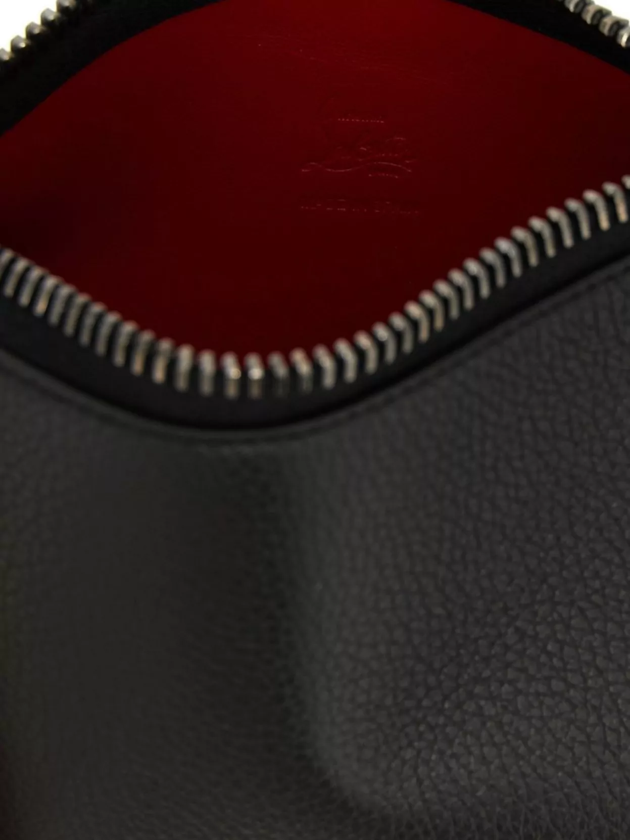 Christian Louboutin Embellished Clutch With Textured Finish And Wrist Strap In Black