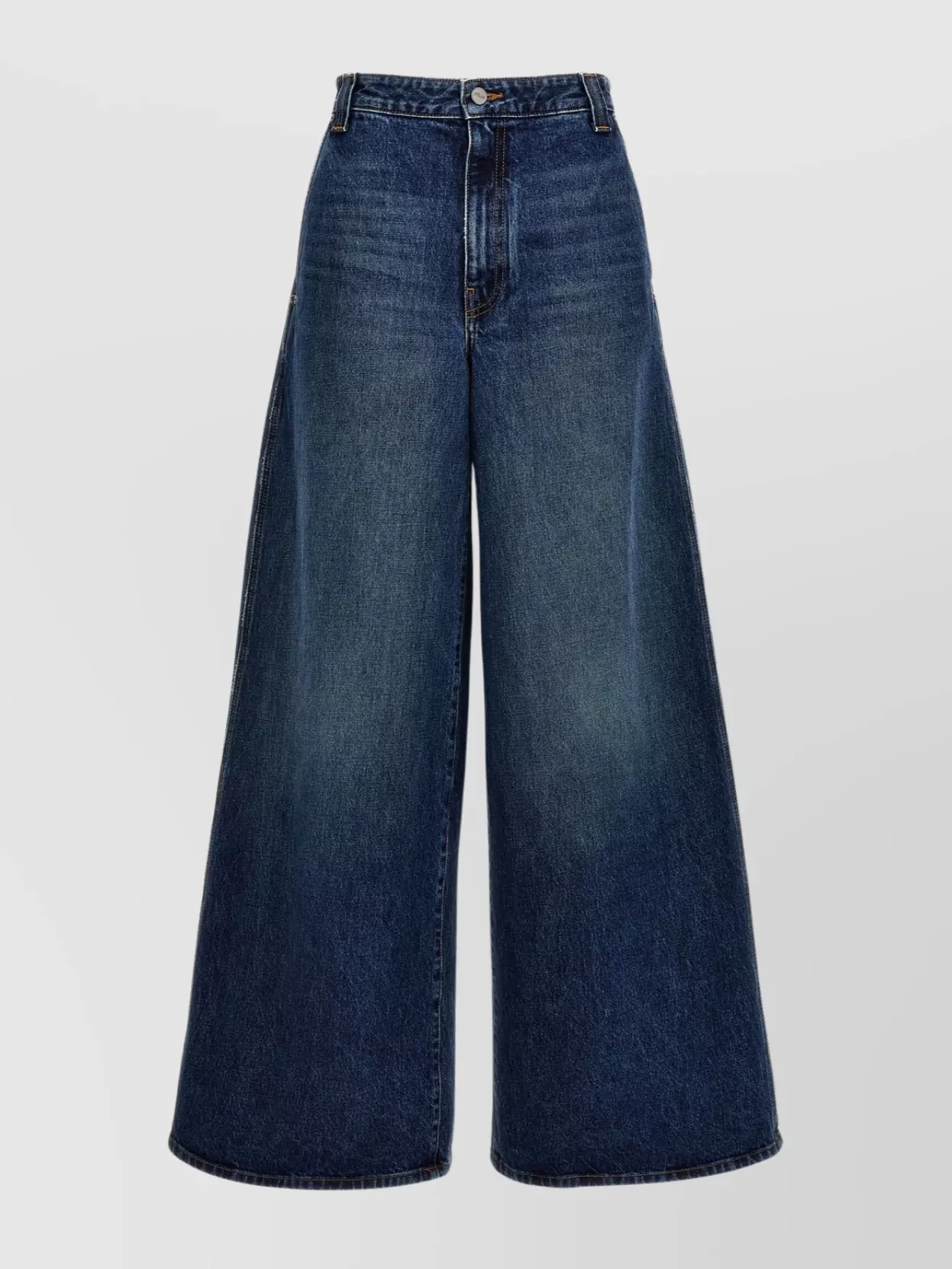 Shop Khaite 'high Waist Wide-leg Faded Jeans With Pockets'