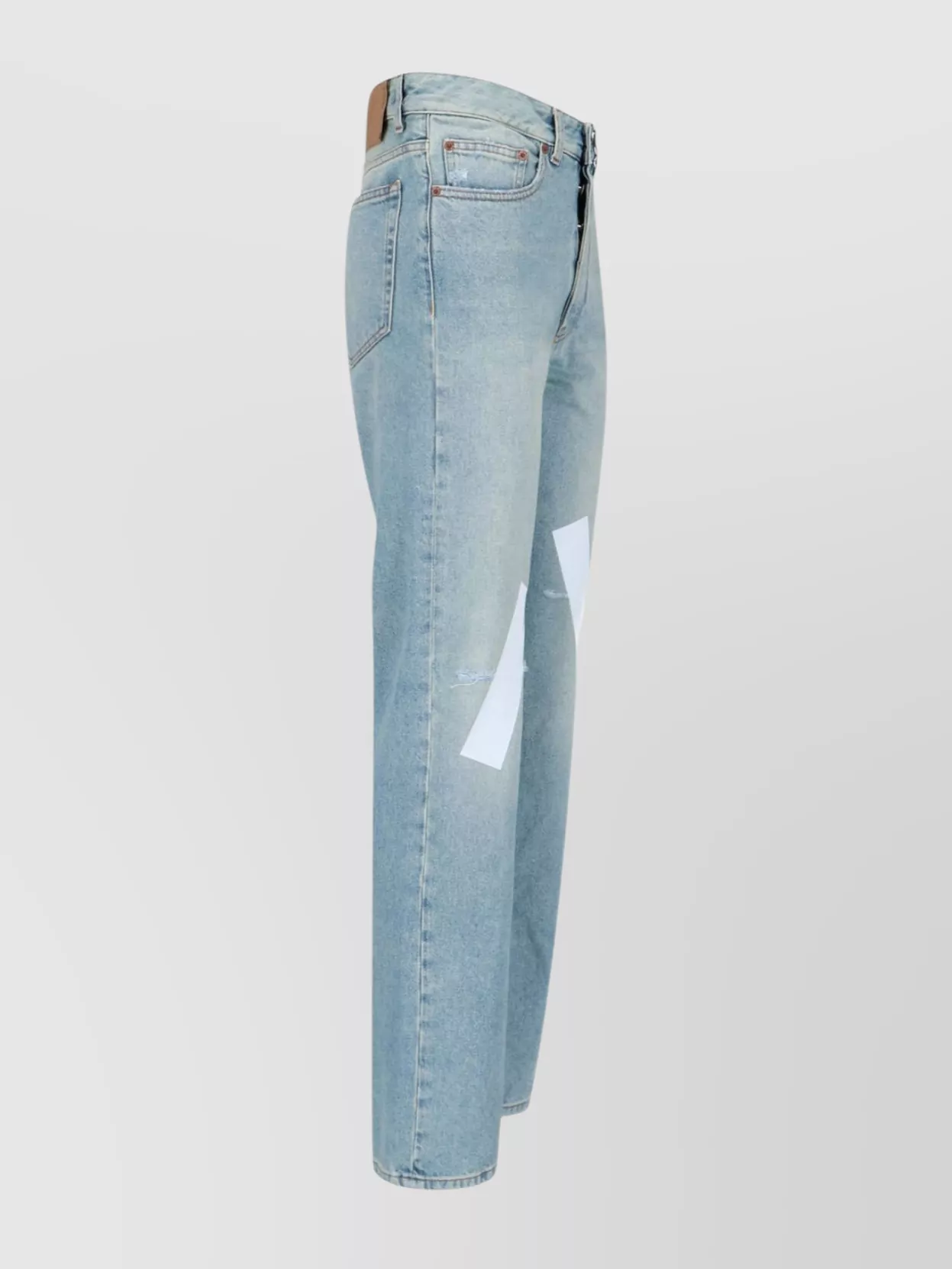 Mm6 Maison Margiela Straight Leg Trousers Distressed Finish