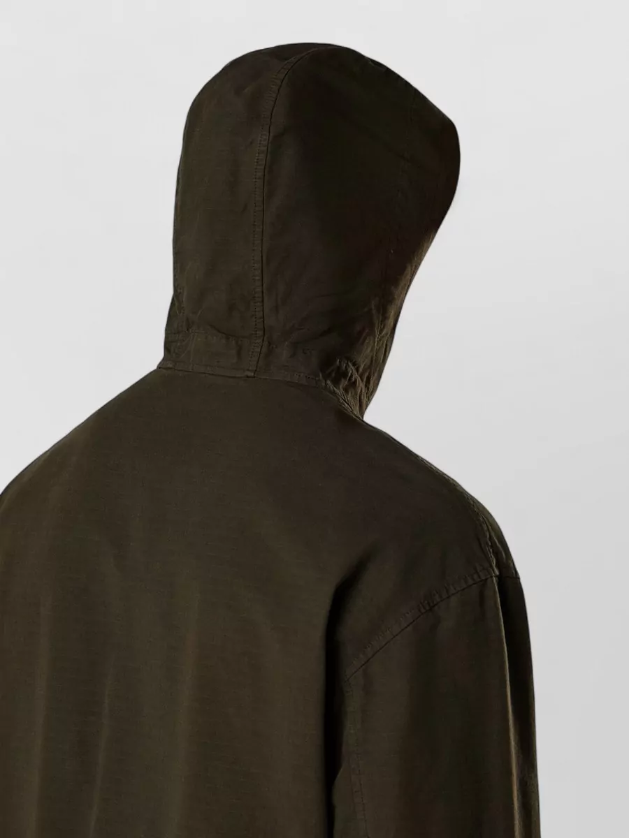 Stone Island Cotton Hooded Zip-Up Jacket