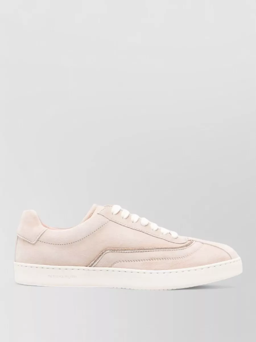 Fabiana Filippi Suede Leather Sneakers Low Top Design