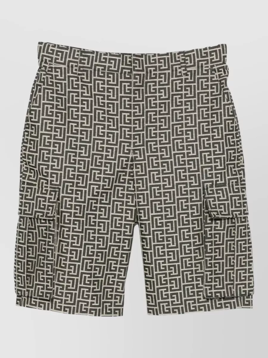 Balmain monogram jacquard cargo shorts