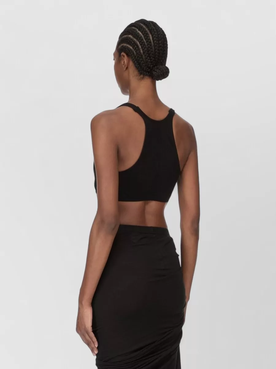 Rick Owens Drkshdw Racerback Cropped Stretch Sleeveless Scoop Neck Top