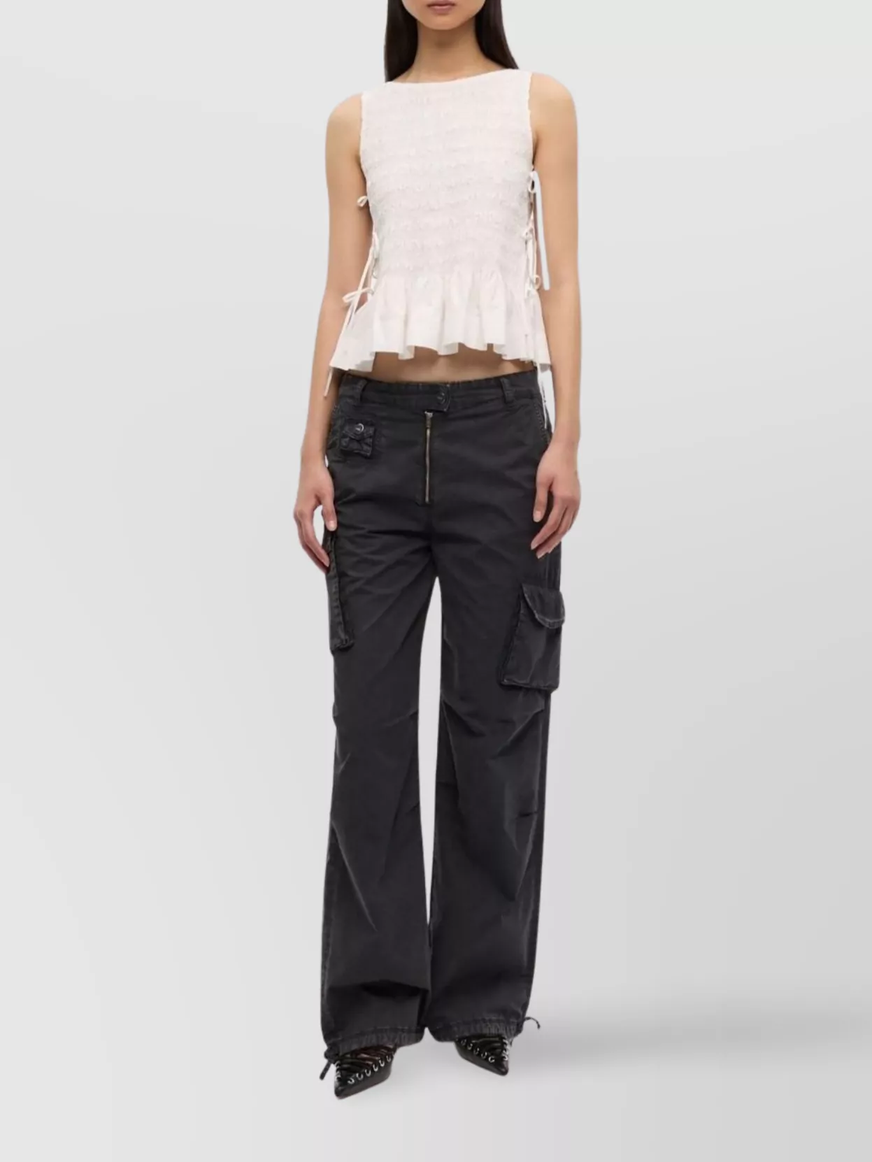【関税＆送料込み】Ganni Organic Cotton Cargo Trousers Ganni Cargo trousers in organic cotton | The Fashion Square