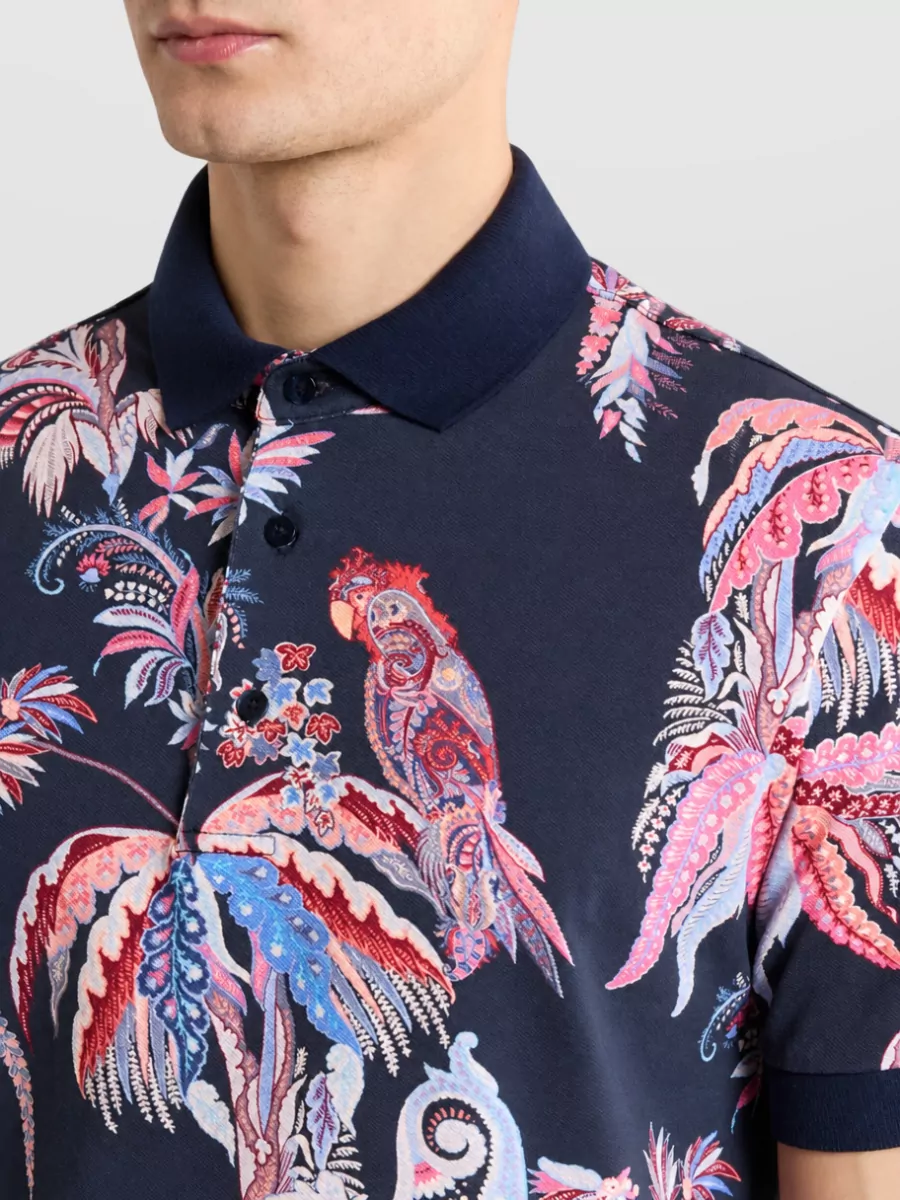 Etro Cotton Printed Short-Sleeve Polo Shirt