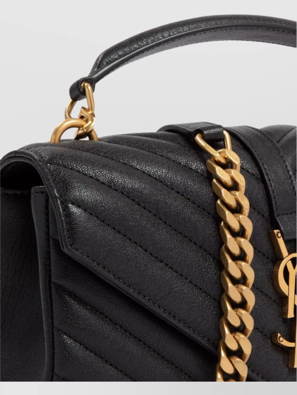 Saint Laurent Quilted Chevron Chain Strap Shoulder Bag
