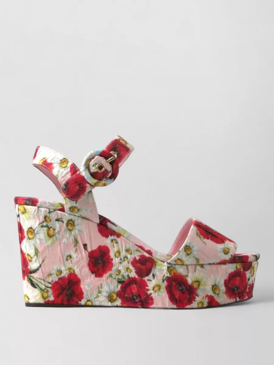 Dolce&Gabbana Floral-Print Wedge Sandals