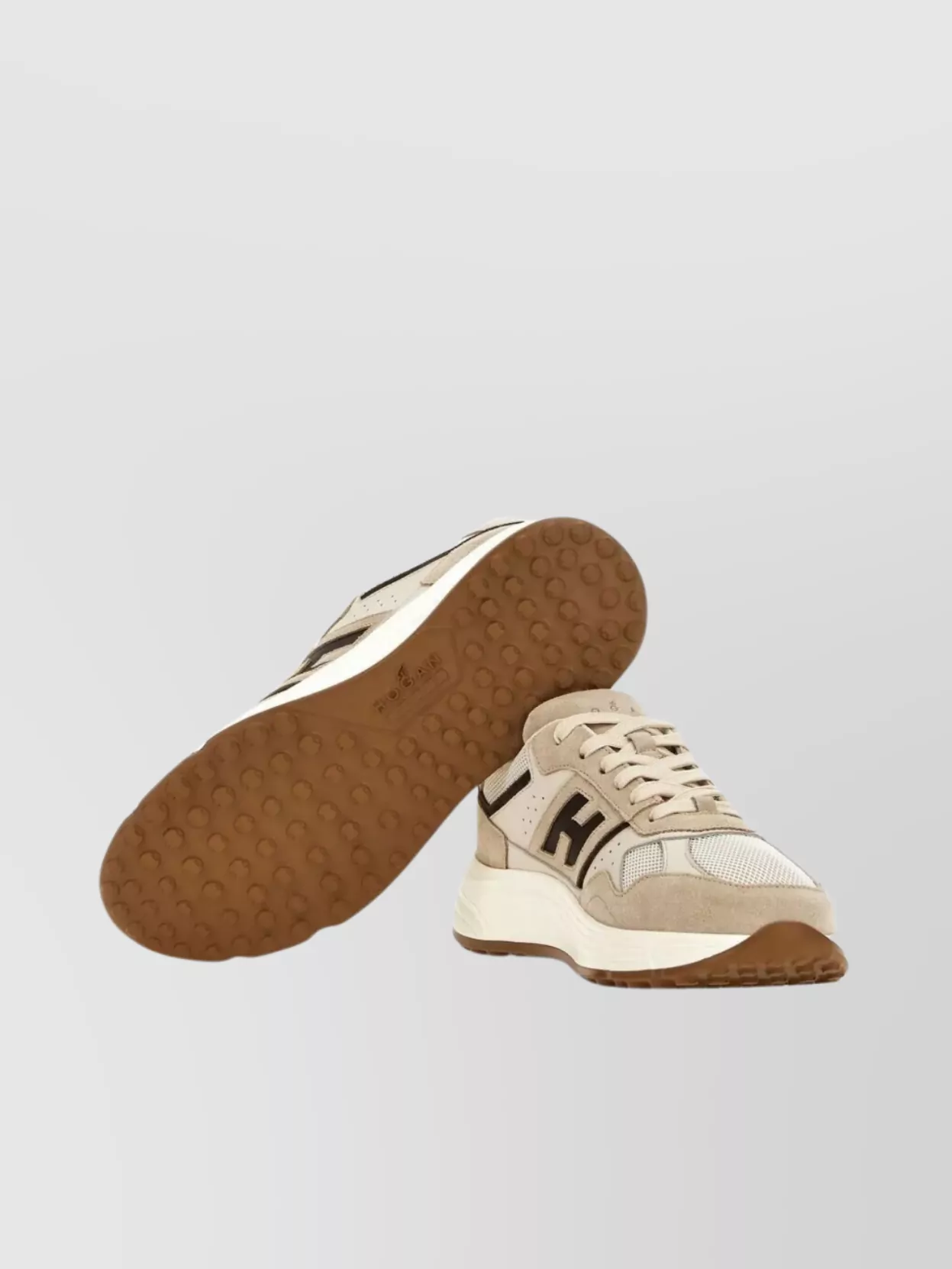 Hogan Suede, Smooth Leather And Mesh Hyperlight Sneakers