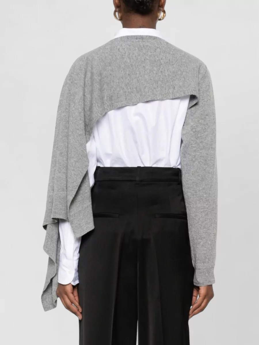 Jil Sander Draped Crewneck Sweater Oversized Asymmetric Design