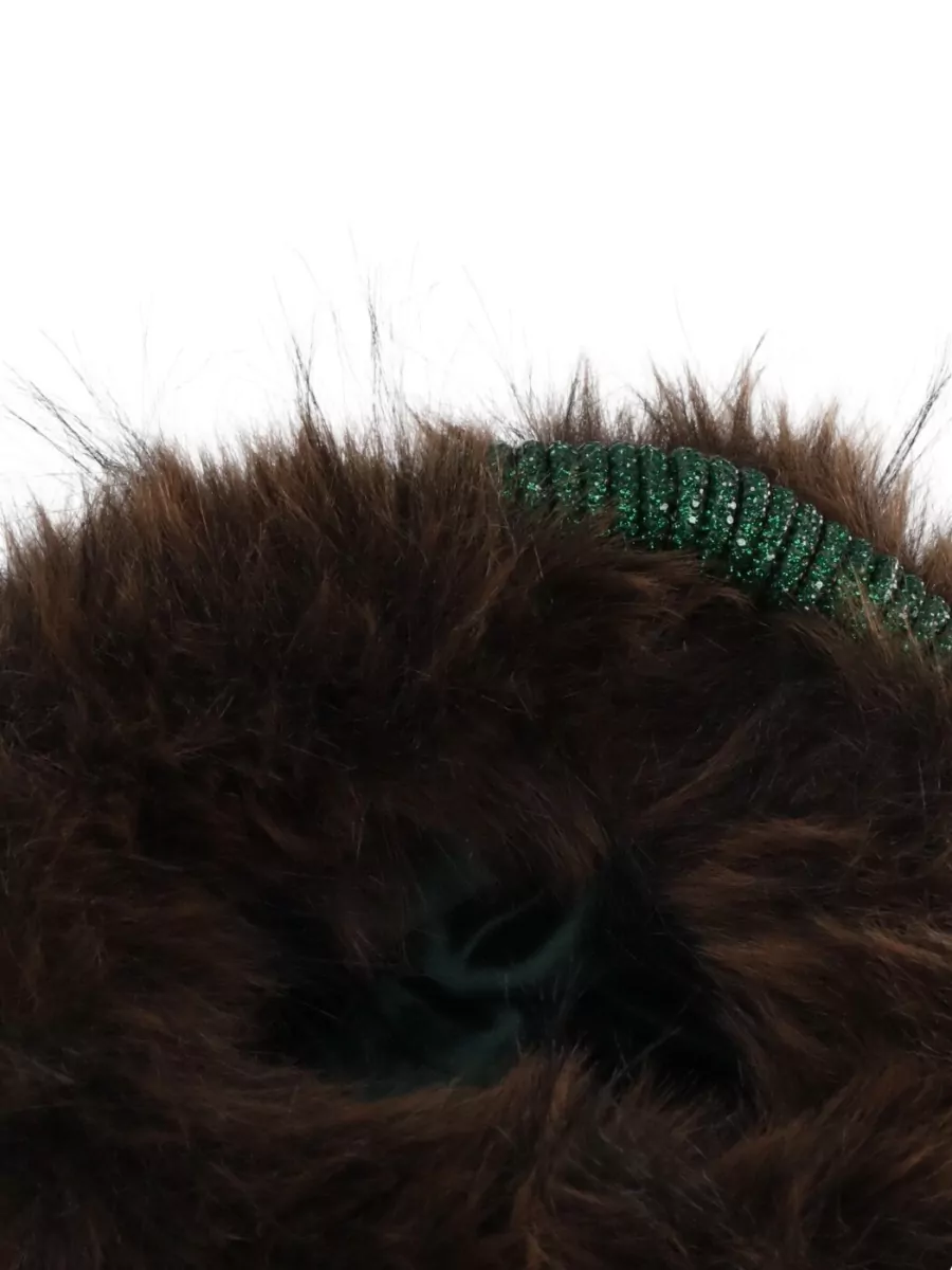 Kurt Geiger Strass Fur Shoulder Bag Dual Handles Charm