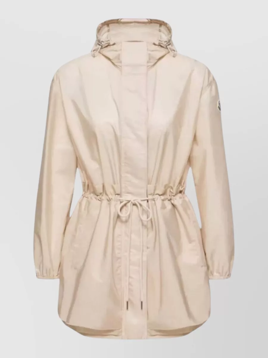 Moncler Nylon Hooded Ruched Fitted Jacket