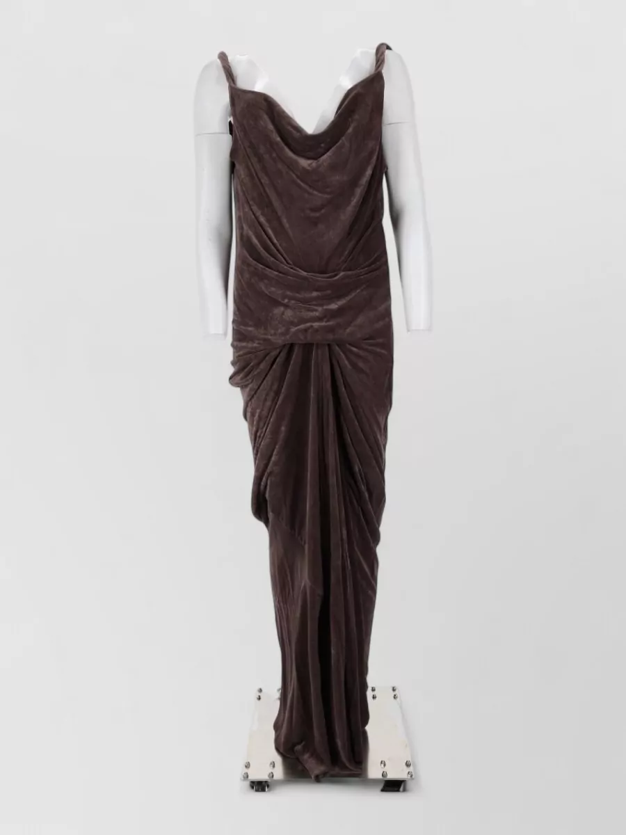 Rick Owens velvet draped maxi dress