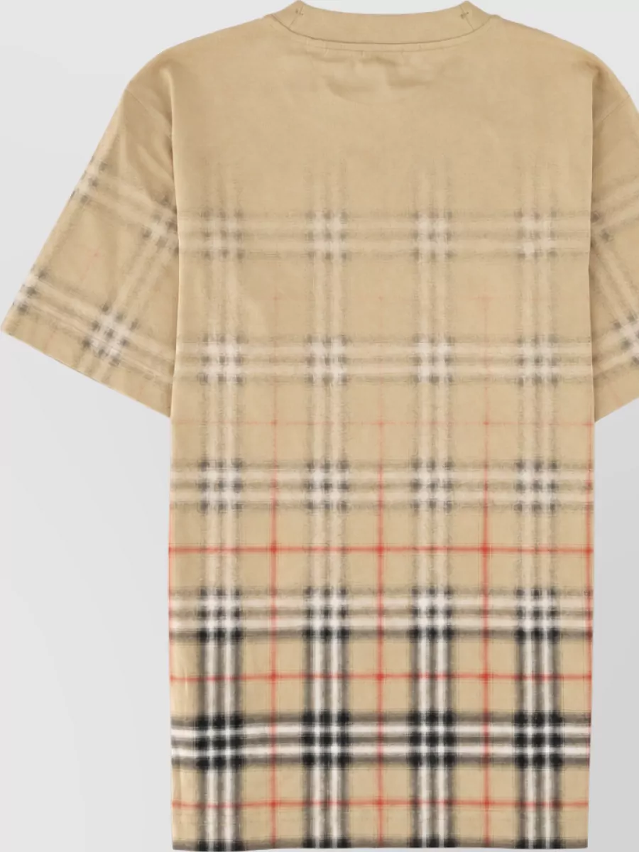 Burberry Checked Cotton T-Shirt