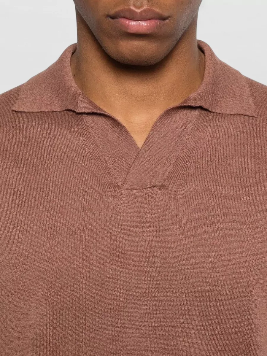 Lardini Polo Knit Short Sleeves Open Collar