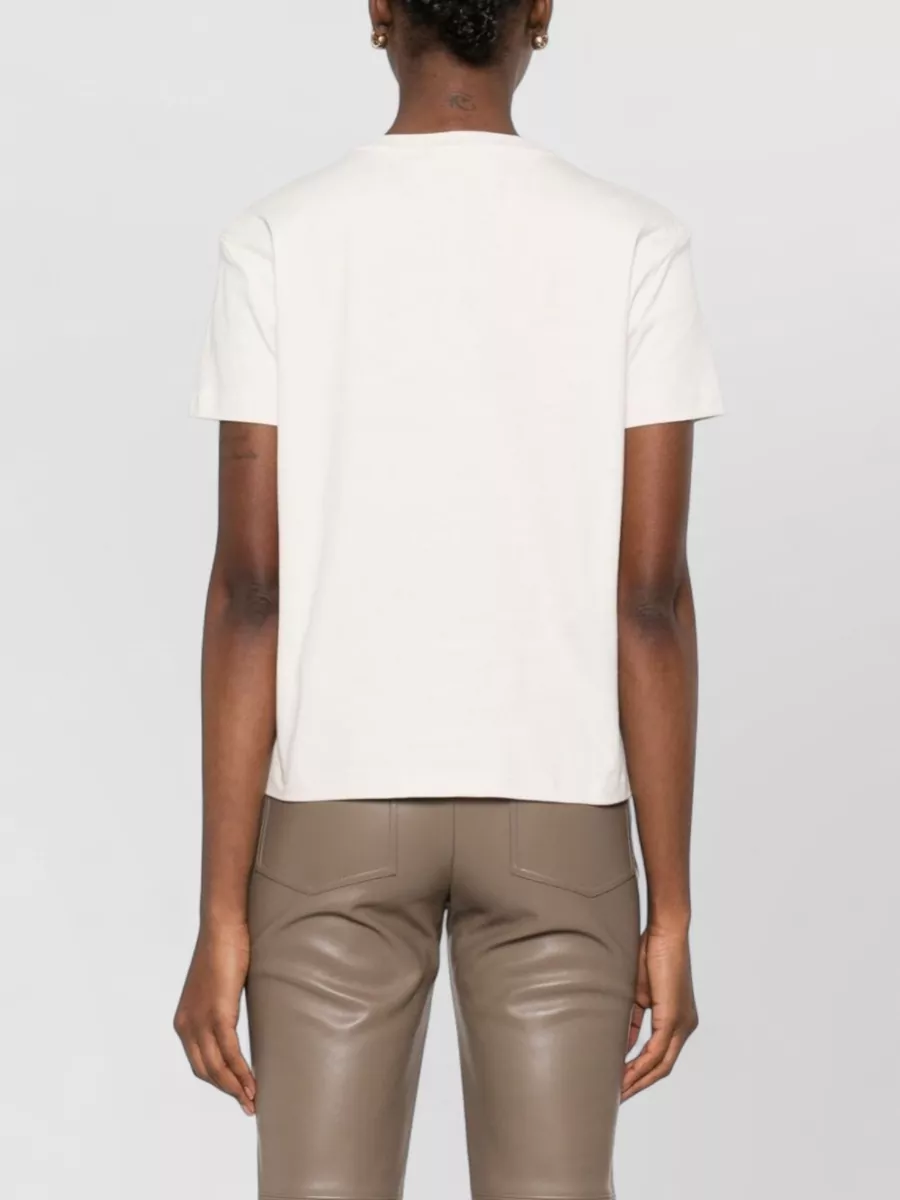 S Max Mara Short Sleeve Crew Neck Silk Blend Top