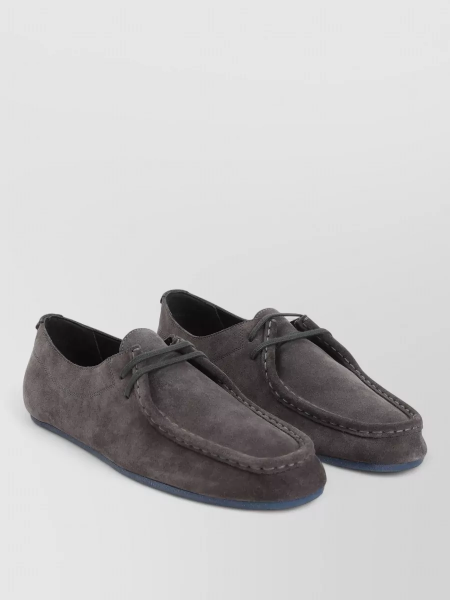 Jil Sander Suede Lace-Up Loafers