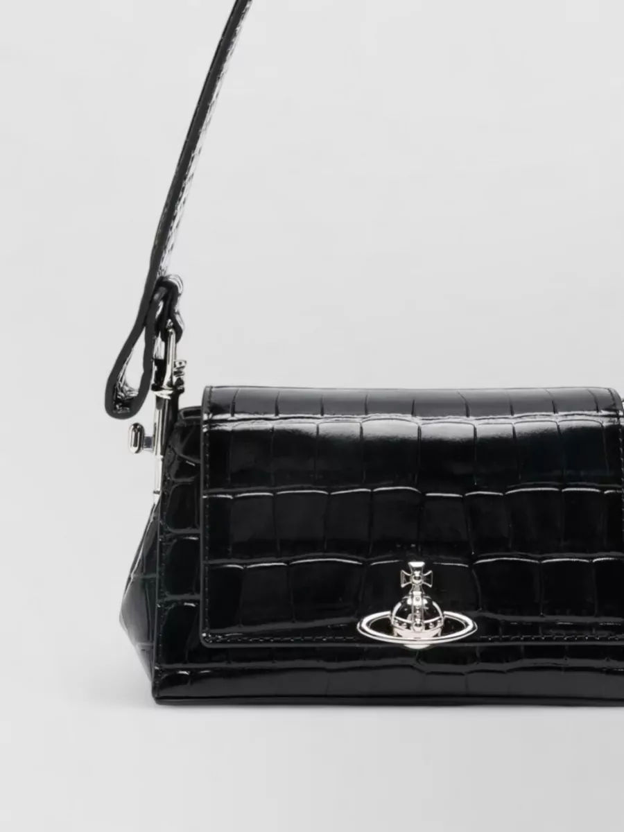 Vivienne Westwood Hazel Small Leather Croc-Effect Tote Bag