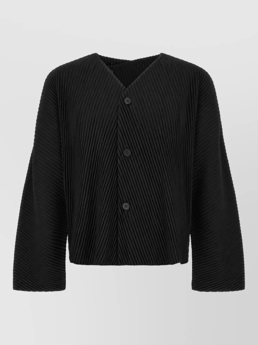 Homme Plisse Issey Miyake pleated asymmetric jacket