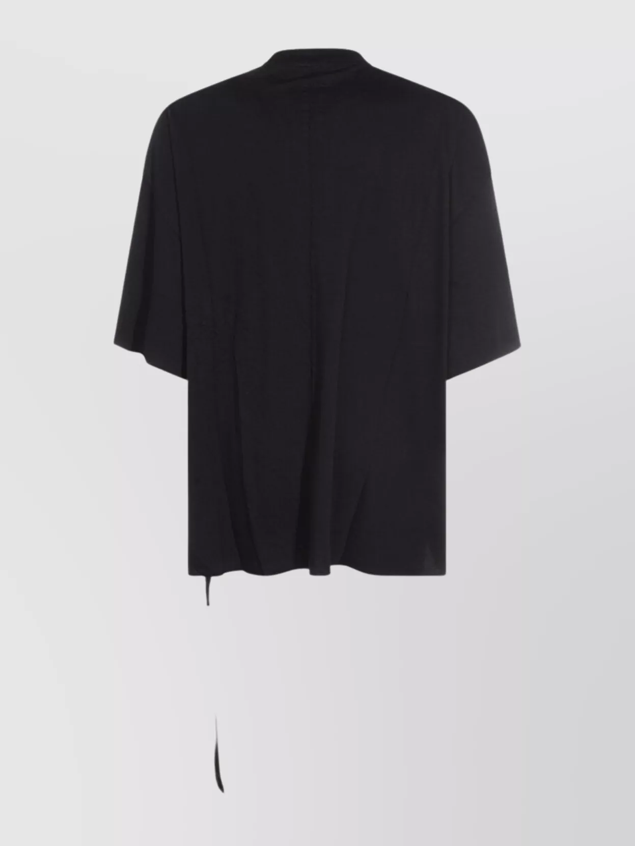 Rick Owens Drkshdw Graphic Print Short Sleeve Tie Detail Top In Black