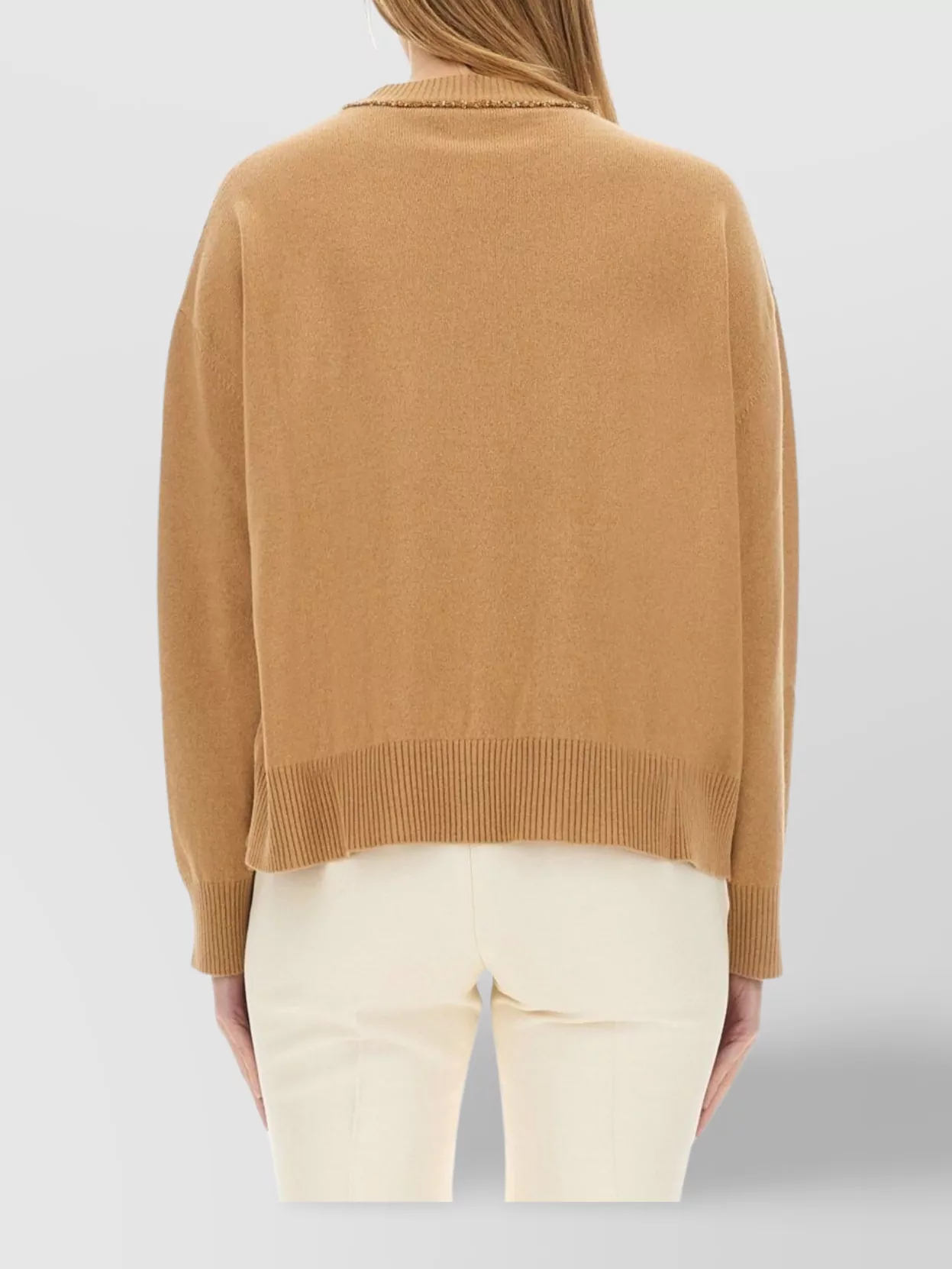 Fabiana Filippi Embellished Knit Crew Neck Sweater