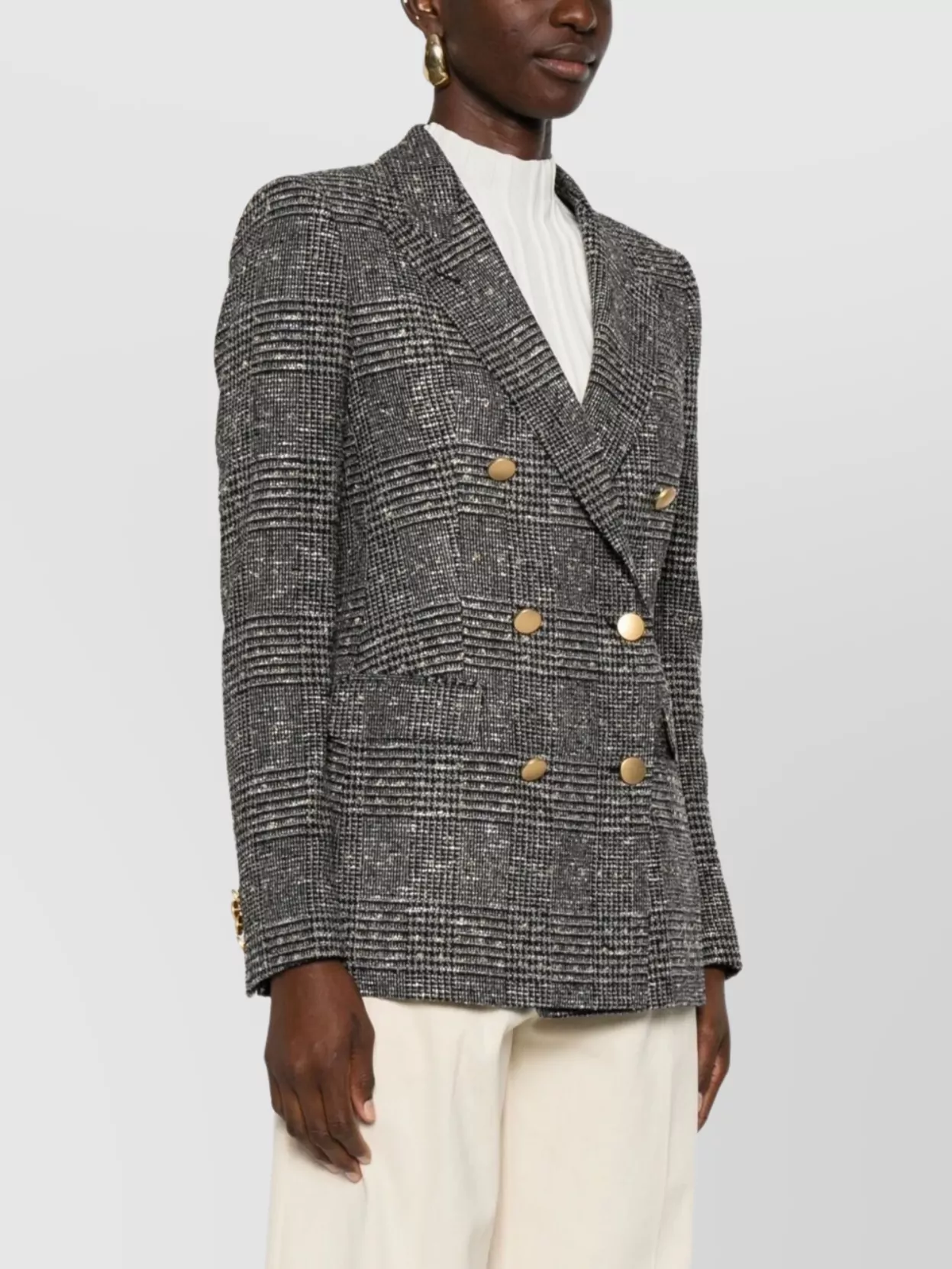Tagliatore Check Pattern Wool Blend Double-breasted Jacket In Multi