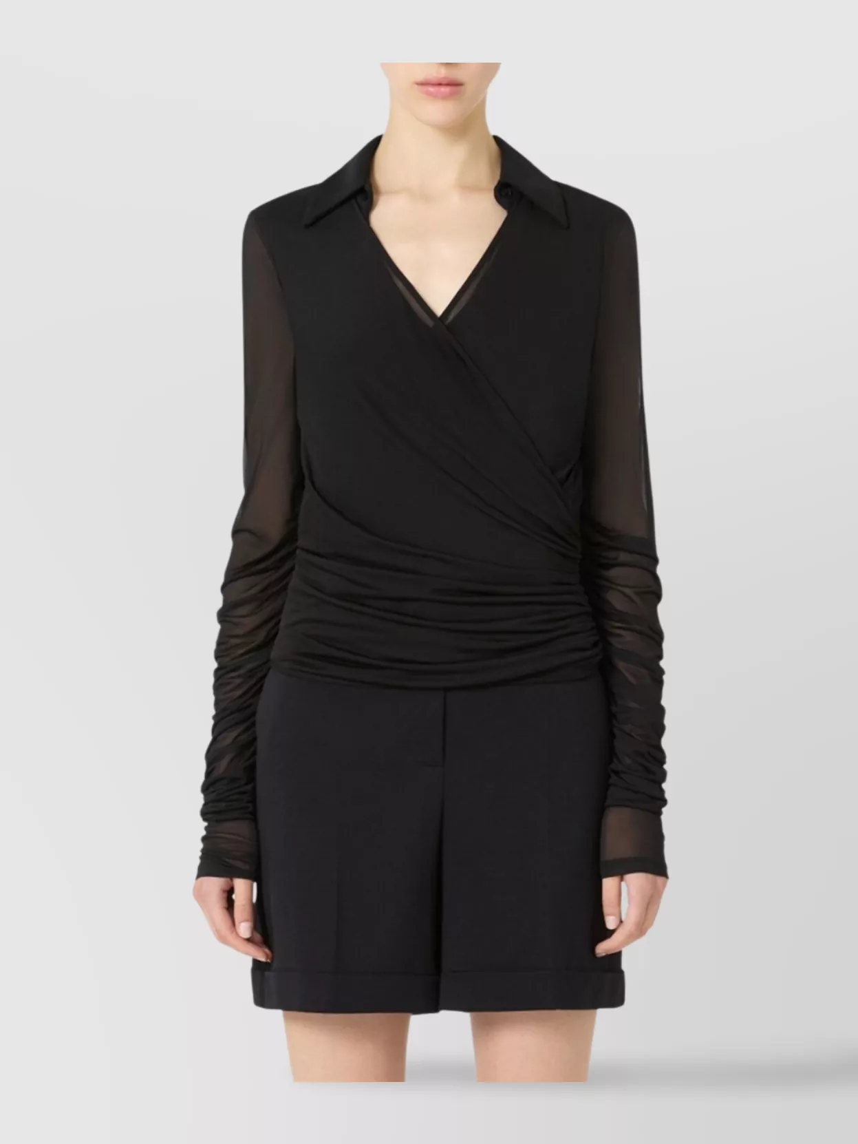 Max Mara Viscose Blouse Sheer Sleeves