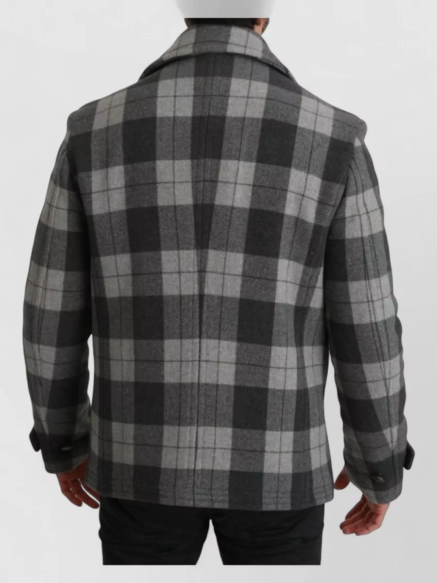 Dolce&Gabbana Checked Wool Double-Breasted Peacoat