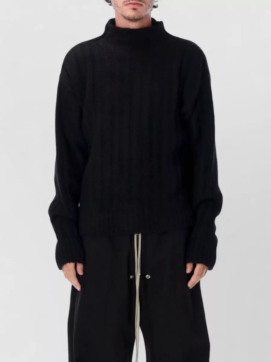 Rick Owens ribbed cashmere silk turtleneck jumper