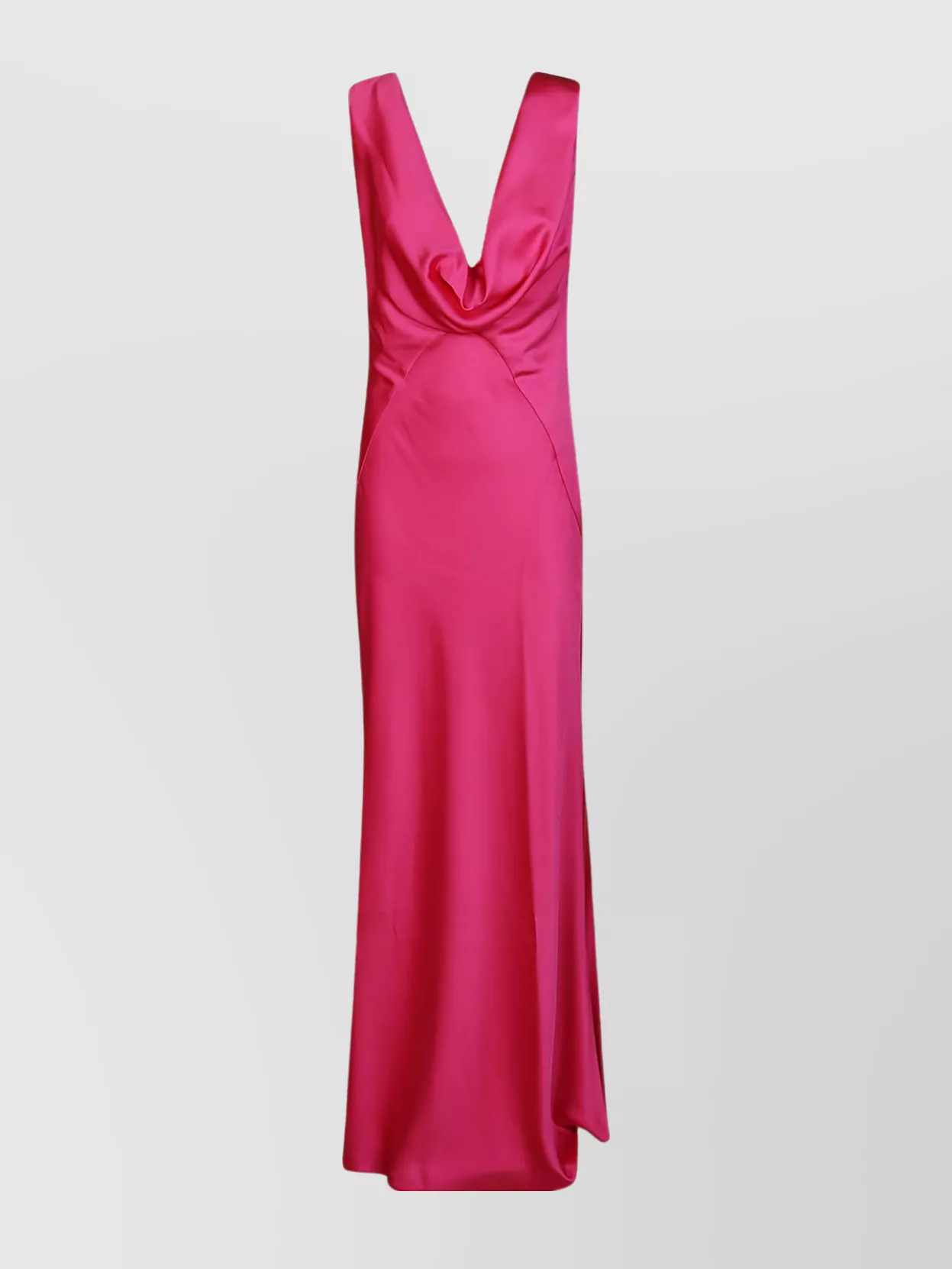 Shop Pinko Satin V-neckline Maxi Dress With High Slit