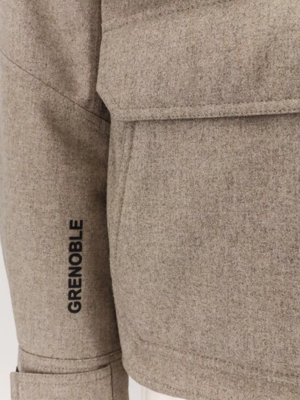 Moncler Grenoble Virgin Wool Jacket With High Collar And Pockets