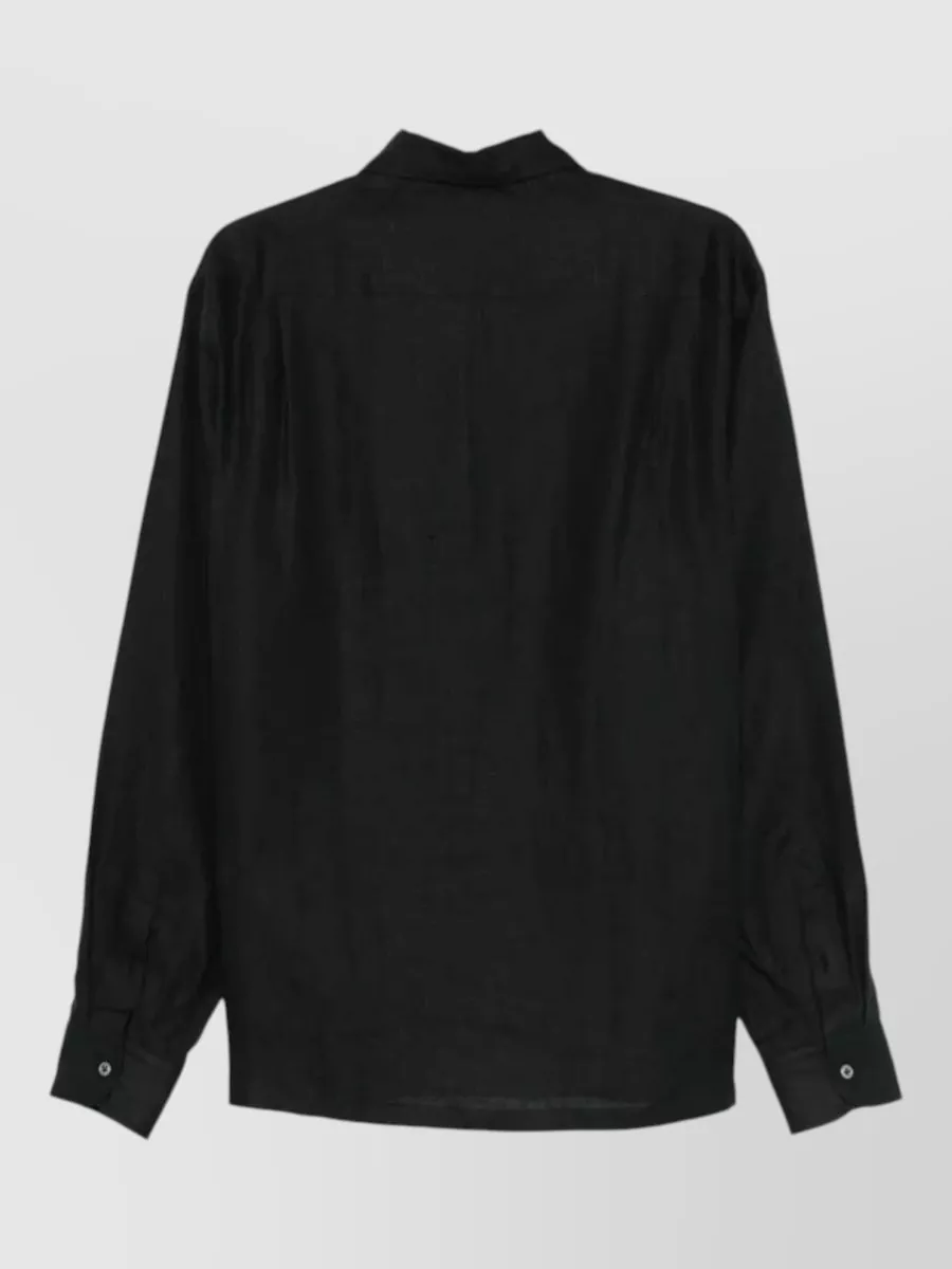 Lardini Linen Long-Sleeve Button-Down Shirt