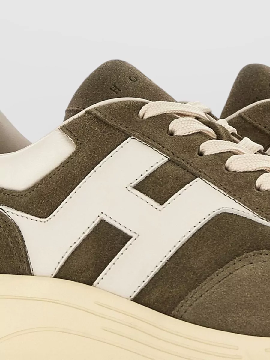 Hogan Hyperlight Leather Sneakers Round Toe Stitching